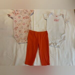 Carter's Floral Baby Onesie - Pink and Blue